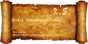 Kohl Seherezádé névjegykártya